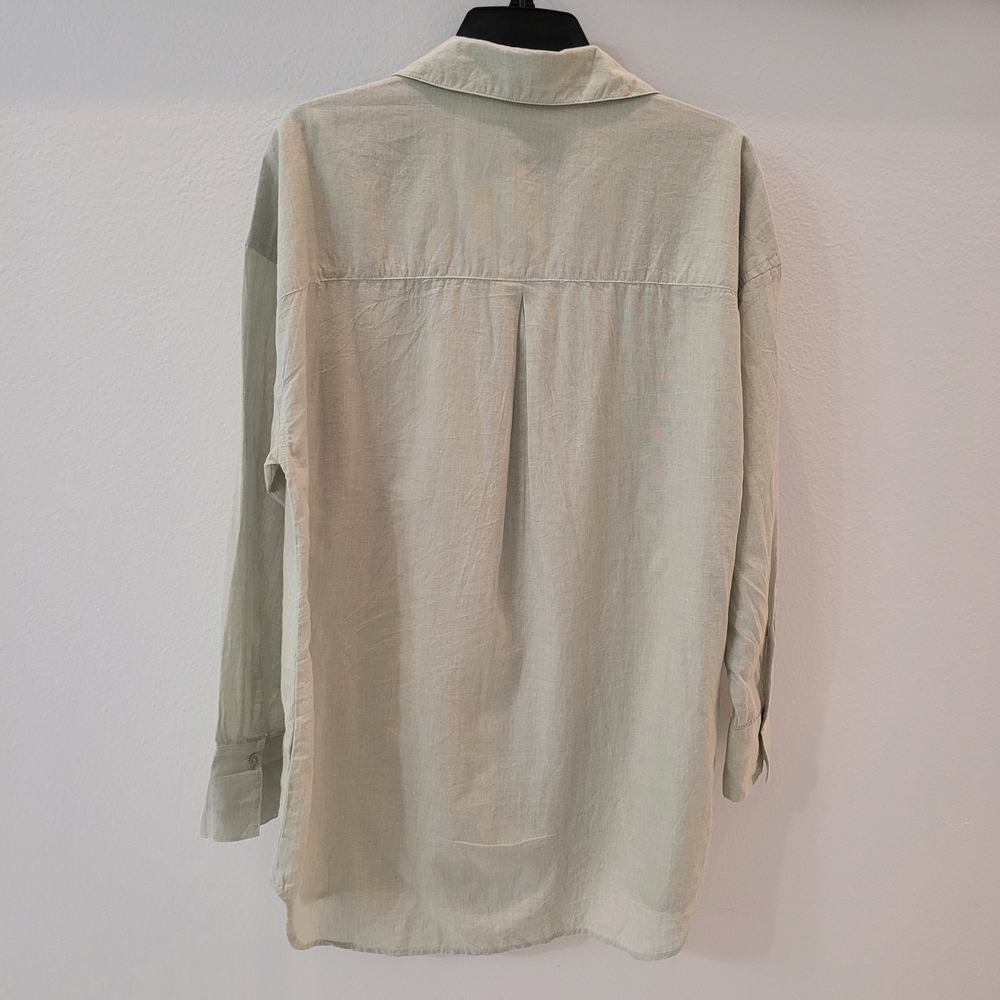 Lola River Anthropoloige Top Womens Medium Light Green Taylor Button Up Preppy - Picture 5 of 10